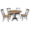 International Concepts Round 36 in Rd Extension Dining table, 4 RTA chairs, Hickory/Washed Coal, 36 W, 48 L, 30.1 in H, Wood K45-36RXT-27B-C613-4 - alternate 1